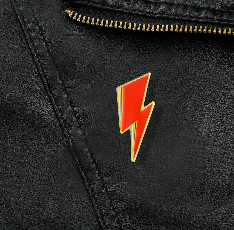 Women Fashion Icon - Aladdin Lightning Enamel Pin Bowie style